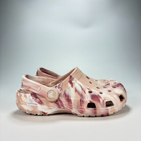 Crocs Classic Marbled Clog Pink Slip On Comfort Lightweight 207464 Youth Size 3 - Picture 1 of 10